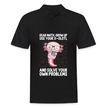 Lustiges Mathe-Kawaii-Axolotl-Geschenk - Männer Poloshirt - Schwarz - Vorne - Kai (181cm)