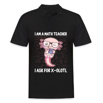 Drôles Mathématiques Kawaii Axolotl Mathématiques Gesch - Polo Homme - noir - Devant - Kai (181cm)