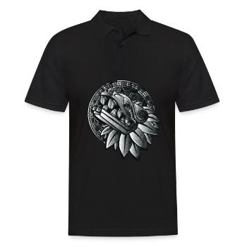 Quetzalcoatl Azteken Gefiederte Schlange Maya Inka - Männer Poloshirt - Schwarz - Vorne - Kai (181cm)