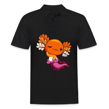 Lesbischer Stolz Lesbische Flagge Kawaii Axolotl H - Männer Poloshirt - Schwarz - Vorne - Kai (181cm)
