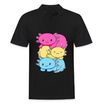Pansexual Pride Pansexual Flag Kawaii Axolo - Men's Polo Shirt - black - Front - Kai (181cm)