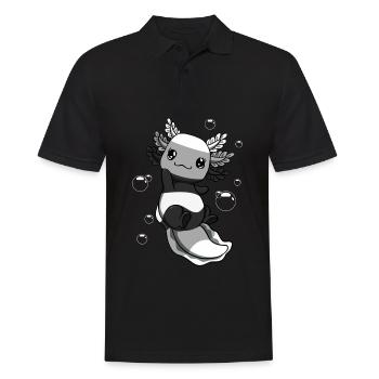 Drapeau allosexuel axolotl Bunch Kawaii - Polo Homme - noir - Devant - Kai (181cm)