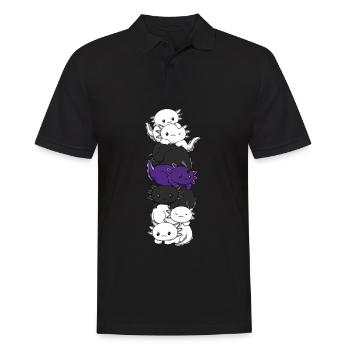 Drapeau bisexuel Axolotl Bunch Kawaii - Polo Homme - noir - Devant - Kai (181cm)