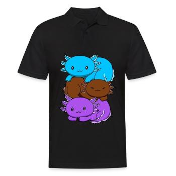 Androsexuelle Flag Axolotl Heap Kawaii - Men's Polo Shirt - black - Front - Kai (181cm)