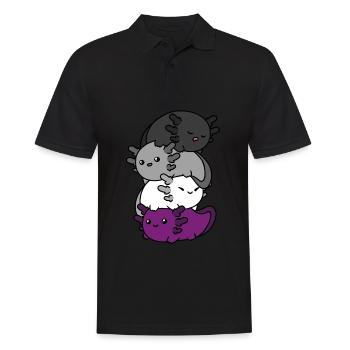Kawaii Axolotl Bunch Asexual Pride Asexual Fl - Polo Homme - noir - Devant - Kai (181cm)