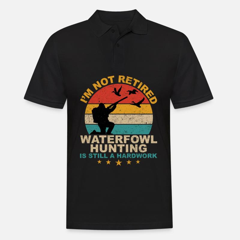 Lustige Wasservogeljagd Retro - Männer Poloshirt - Schwarz