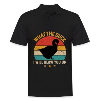 Funny duck hunting duck hunter - Men's Polo Shirt - black - Front - Kai (181cm)