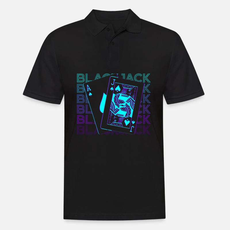 Blackjack Pik-Bube Pik-Ass Retro Geschenk - Männer Poloshirt - Schwarz