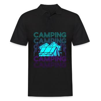 Camping Camping Camping Camp Retro Cadeau - Polo Homme - noir - Devant - Kai (181cm)