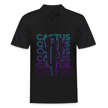 Cactus Cactus Retro Gift - Men's Polo Shirt - black - Front - Kai (181cm)