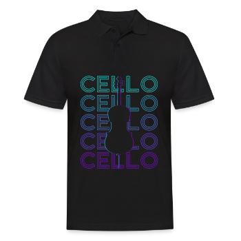 Violoncelle Violoncelliste Rétro Cadeau - Polo Homme - noir - Devant - Kai (181cm)