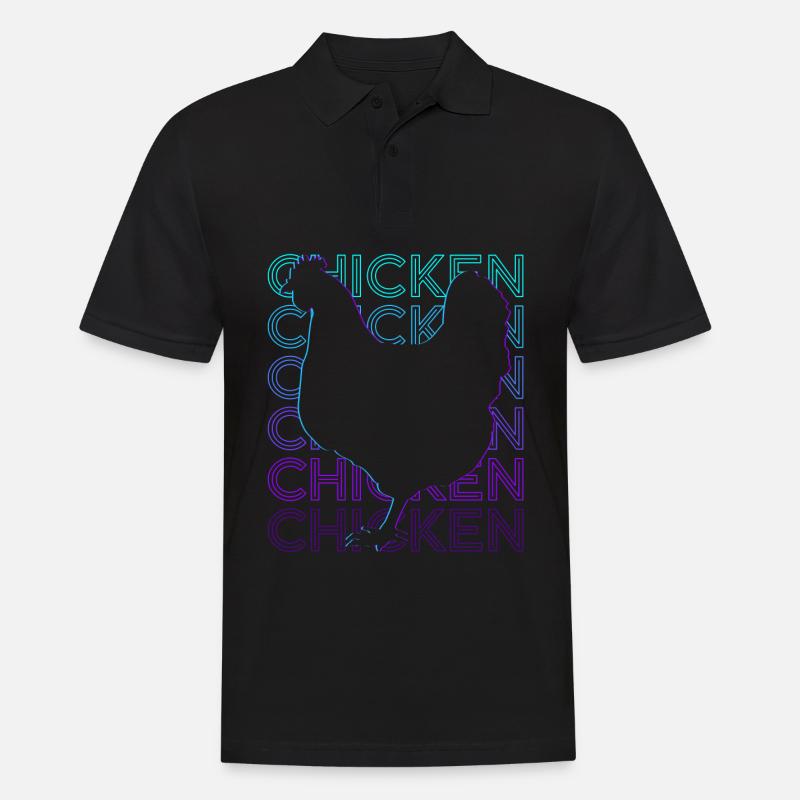 Hähnchen Retro Geschenk - Männer Poloshirt - Schwarz