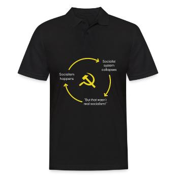 Anti-socialisme Anti-communisme Pro-capitalisme - Polo Homme - noir - Devant - Kai (181cm)