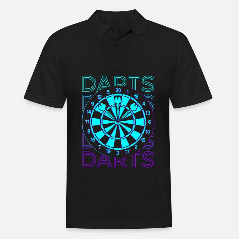 Darts Retro Geschenk - Männer Poloshirt - Schwarz