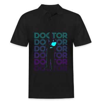 Doktor Retro Geschenk - Männer Poloshirt - Schwarz - Vorne - Kai (181cm)