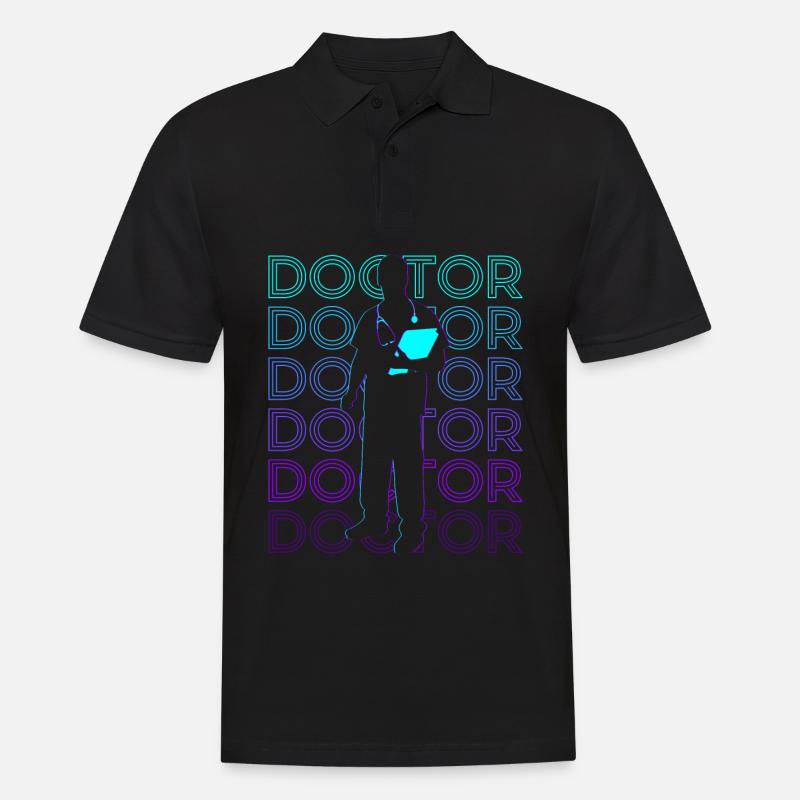 Doktor Retro Geschenk - Männer Poloshirt - Schwarz