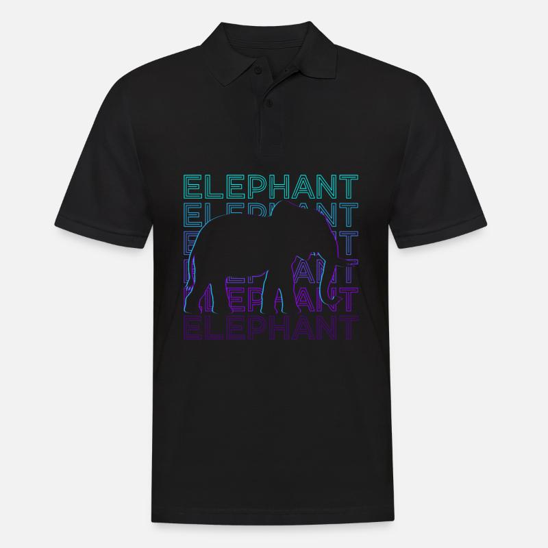 Elefant Retro Geschenk - Männer Poloshirt - Schwarz