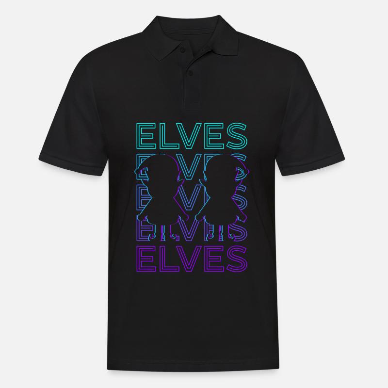 Elfen Elf Retro Geschenk - Männer Poloshirt - Schwarz