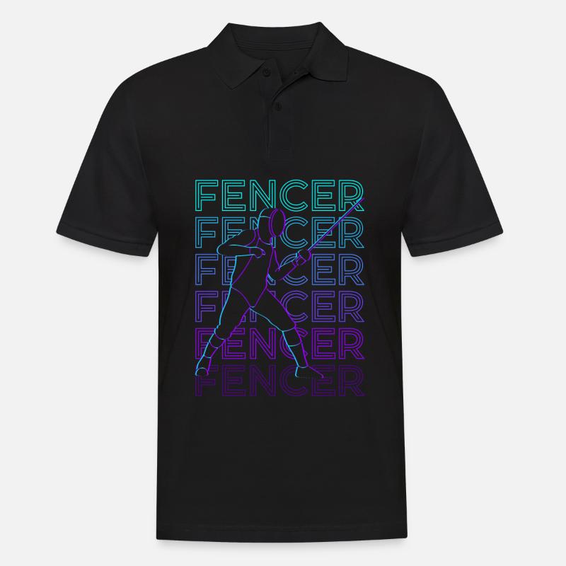 Fechter Fechten Retro Geschenk - Männer Poloshirt - Schwarz