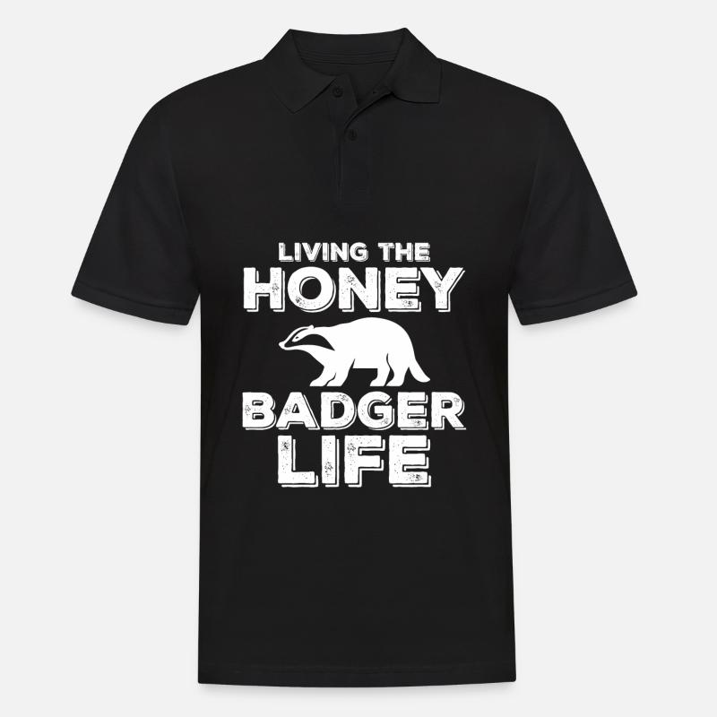 Lustiger Honigdachs - Männer Poloshirt - Schwarz