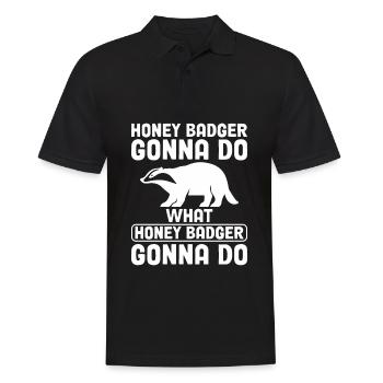 Lustiger Honigdachs - Männer Poloshirt - Schwarz - Vorne - Kai (181cm)