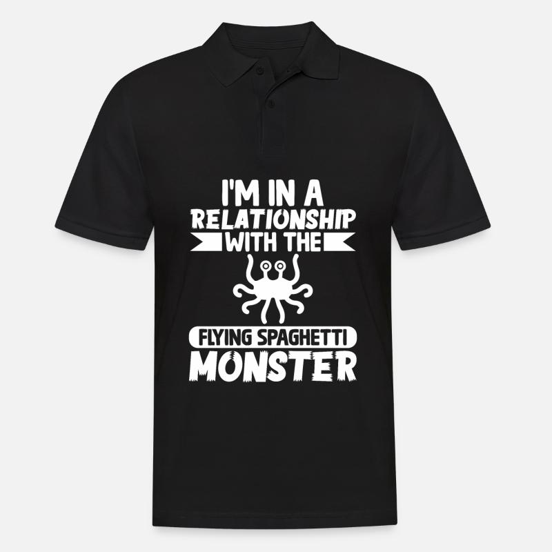 Fliegendes Spaghettimonster Pastafarianismus - Männer Poloshirt - Schwarz