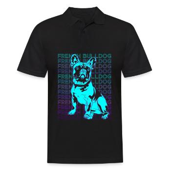 Français Bulldog Rétro - Polo Homme - noir - Devant - Kai (181cm)