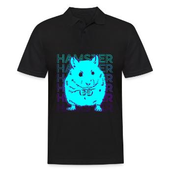 Hamster Retro - Männer Poloshirt - Schwarz - Vorne - Kai (181cm)