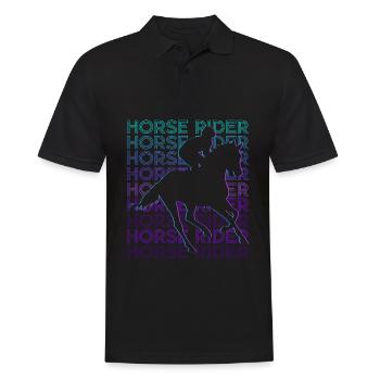 Cavalier Cavalier Équitation Rétro - Polo Homme - noir - Devant - Kai (181cm)