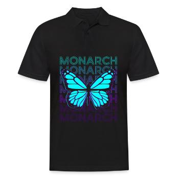 Monarchfalter Retro - Männer Poloshirt - Schwarz - Vorne - Kai (181cm)