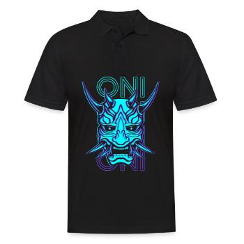 Oni Mask Japanese Yoaki Demon Mask Retro - Men's Polo Shirt - black - Front - Kai (181cm)
