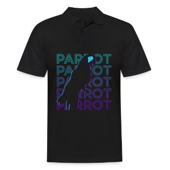 Papagei Retro - Männer Poloshirt - Schwarz - Vorne - Kai (181cm)