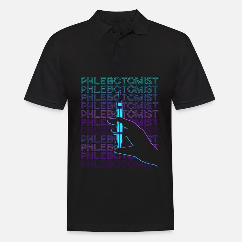 Phlebotomist Phlebotomie Retro - Männer Poloshirt - Schwarz