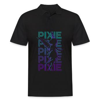 Pixie Fairy Retro - Männer Poloshirt - Schwarz - Vorne - Kai (181cm)