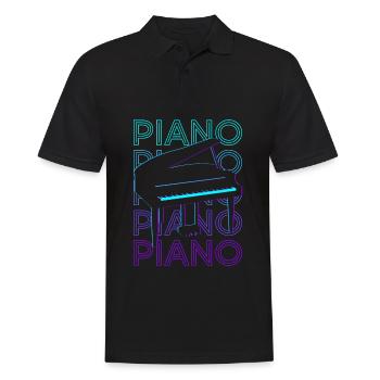 Piano Pianist Keyboarder Piano Player Retro - Men's Polo Shirt - black - Front - Kai (181cm)