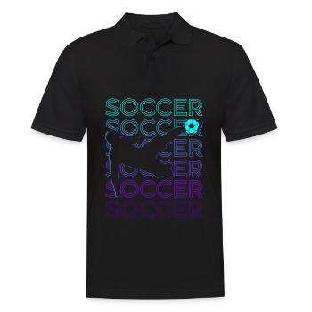 Joueur de football Rétro - Polo Homme - noir - Devant - Kai (181cm)