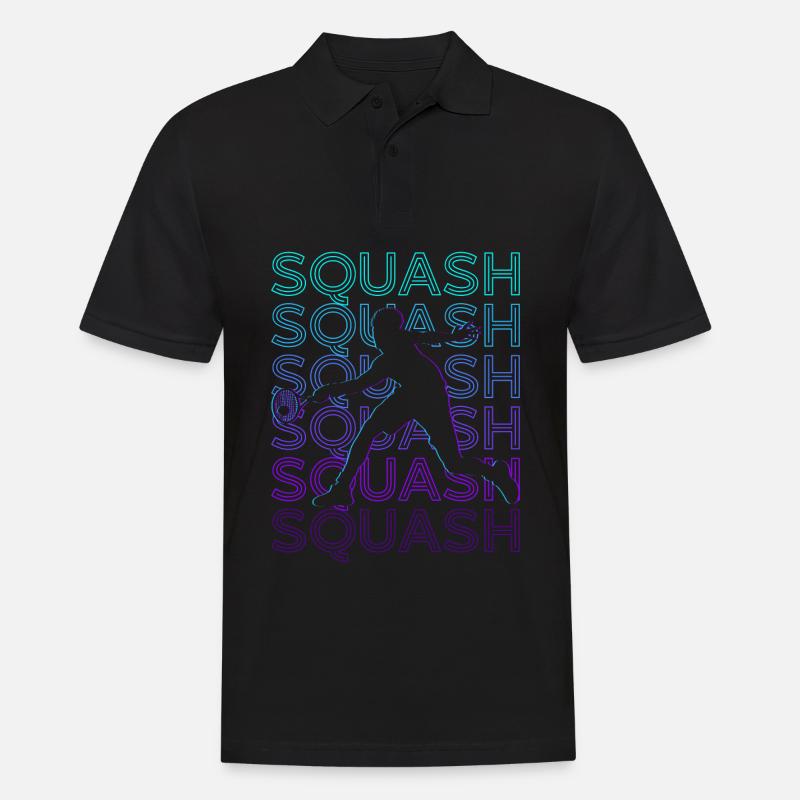 Squash-Spieler Retro - Männer Poloshirt - Schwarz