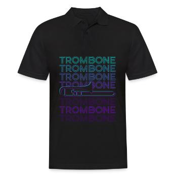 Trombone Trombone Trombonist Retro - Men's Polo Shirt - black - Front - Kai (181cm)