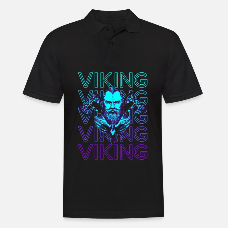 Wikinger Retro - Männer Poloshirt - Schwarz