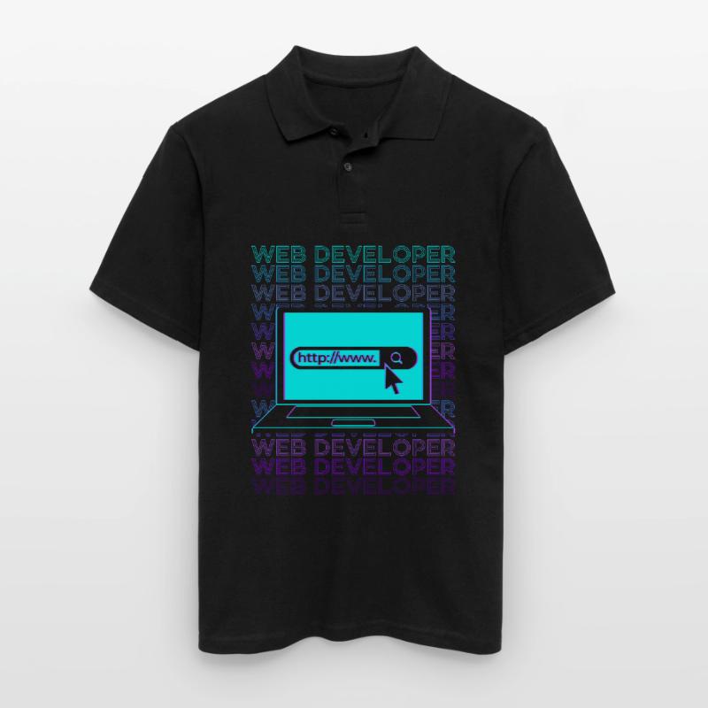 Web Developer Web Development Retro Men's Polo Shirt