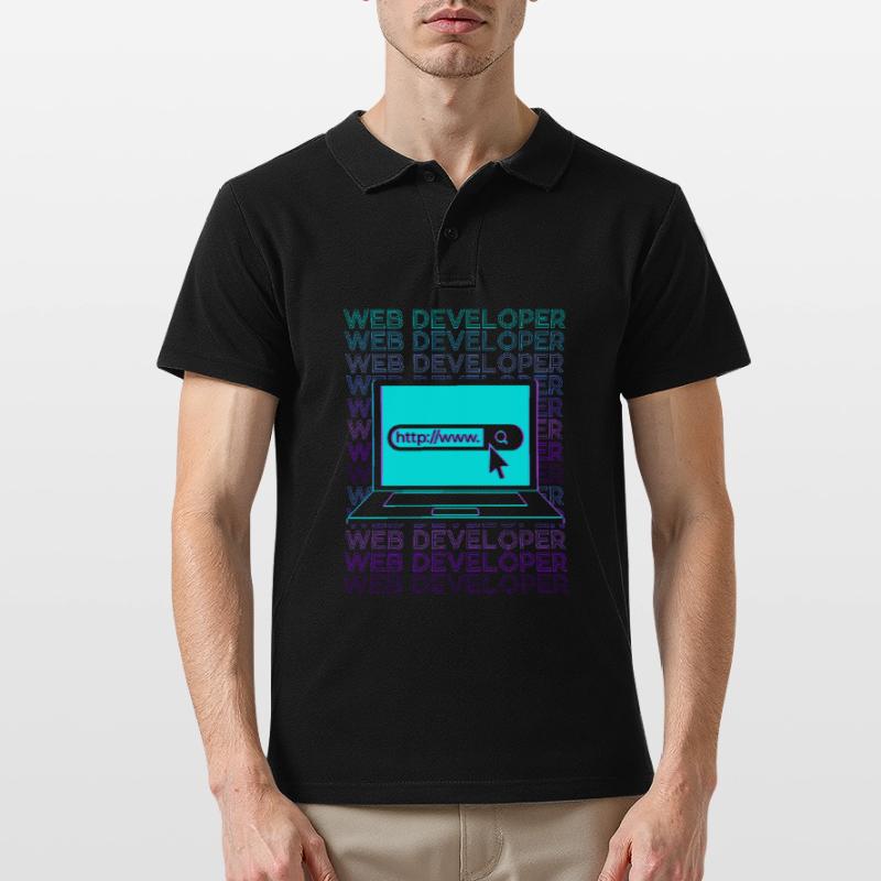Web Developer Web Development Retro Men's Polo Shirt