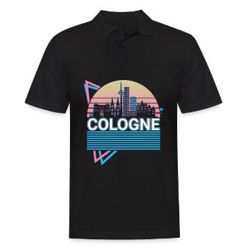 Köln Stadt Skyline Stadtbild Retro - Männer Poloshirt - Schwarz - Vorne - Kai (181cm)