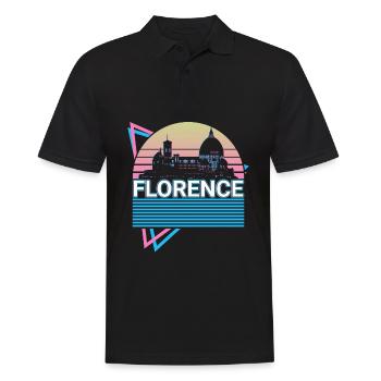 Florenz Stadt Skyline Stadtbild Retro - Männer Poloshirt - Schwarz - Vorne - Kai (181cm)