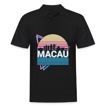 Macau Stadt Skyline Stadtbild Retro - Männer Poloshirt - Schwarz - Vorne - Kai (181cm)