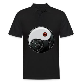 Cyborg Ying Yang Yin Yang Cyber Aesthetics - Men's Polo Shirt - black - Front - Kai (181cm)