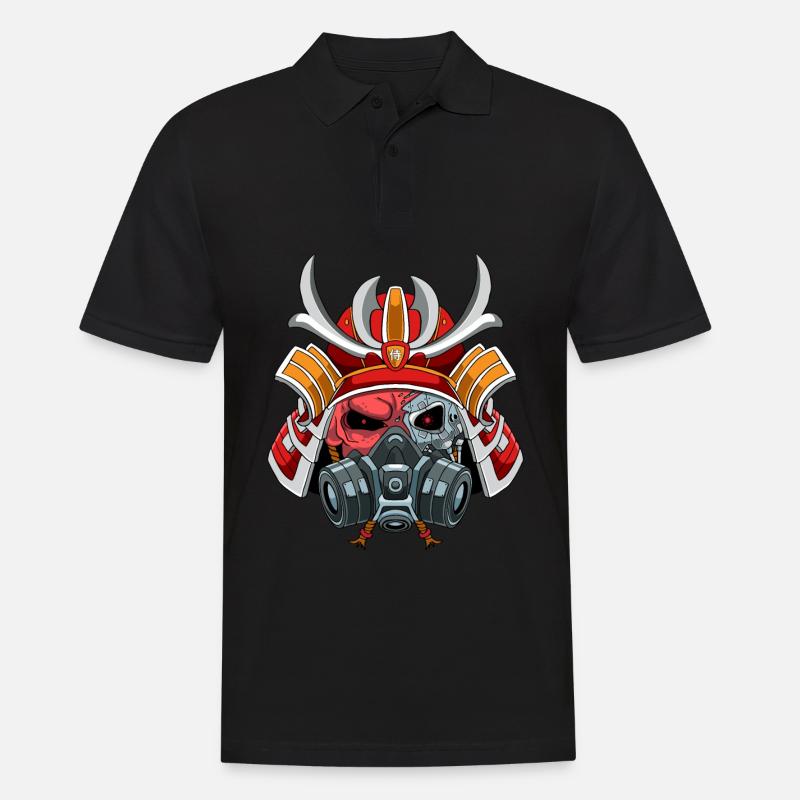 Cyborg Samurai-Krieger Bushido Cyber-Ästhetik - Männer Poloshirt - Schwarz