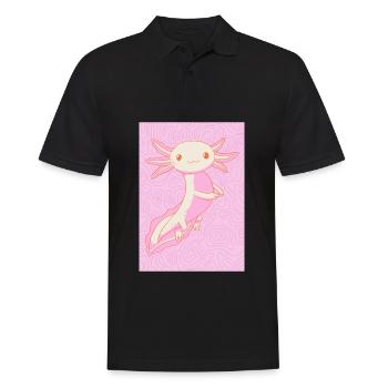Esthétique pastel danoise Kawaii Axolotl - Polo Homme - noir - Devant - Kai (181cm)