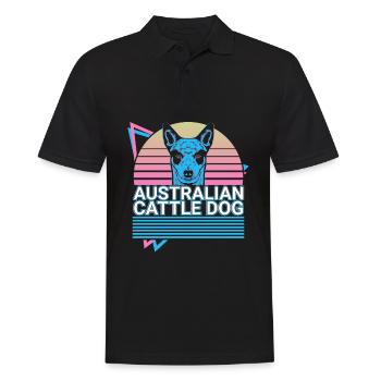 Chien de bétail australien Retro - Polo Homme - noir - Devant - Kai (181cm)