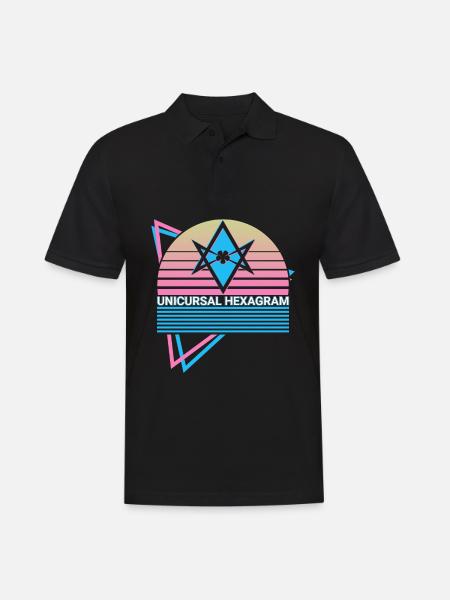 Unicursal Hexagram Zespuntige ster Thelema Sy - Mannen poloshirt - zwart