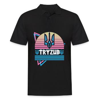 Tryzub Trident ukrainien armoiries de l’Ukraine - Polo Homme - noir - Devant - Kai (181cm)